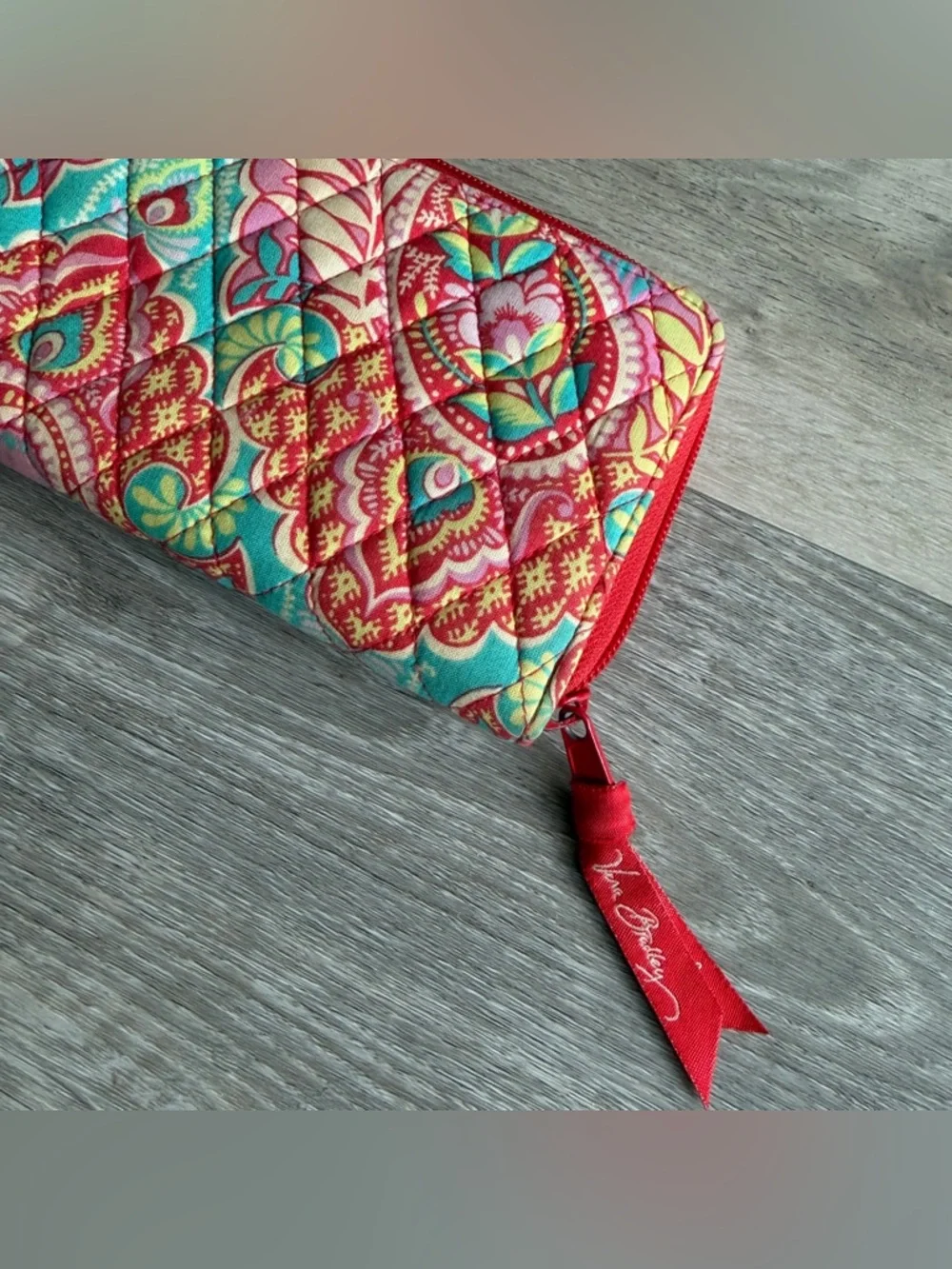 Vera Bradley tutti fruitti zip wallet  Quilted Floral Wallet Coral, Teal Yellow